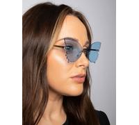 SVNX Women's Frameless Blue Butterfly Sunglasses SVNX Blue One Size