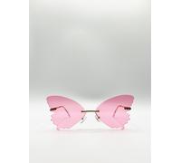 SVNX Women's Frameless Pink Butterfly Sunglasses