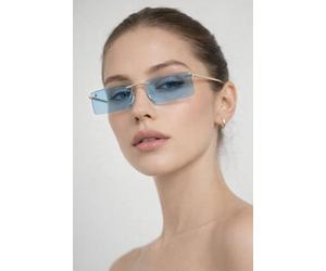 SVNX Women's Frameless Rectangle Sunglasses in Pale Blue