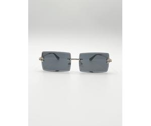 SVNX Women's Frameless Square Sunglasses in Black