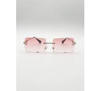 SVNX Women's Frameless Square Sunglasses in Pink