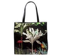 SVNX Women's Glossy Tropical Print Purse in Black