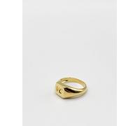 SVNX Women's Gold VC Engraved Signet Ring | Size: Medium