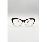 SVNX Women's Green Tortoiseshell clear Lens Glasses