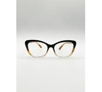 SVNX Women's Green Tortoiseshell clear Lens Glasses SVNX Green One Size