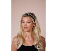 SVNX Women's Heart Embellished Headband in Black