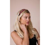 SVNX Women's Heart Embellished Headband in Red