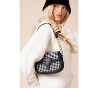 SVNX Women's Houndstooth Shoulder Bag in Black & White SVNX Black One Size