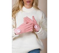 SVNX Women's Knit Floral Gloves in Pink