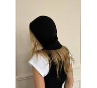 SVNX Women's Knitted Black Balaclava with Snap Fastening