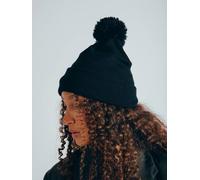 SVNX Women's Knitted Pom Pom Beanie in Black in Dark Grey