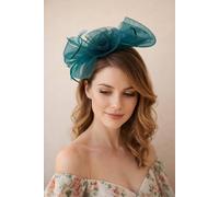 SVNX Women's Knot Feather Fascinator in Green