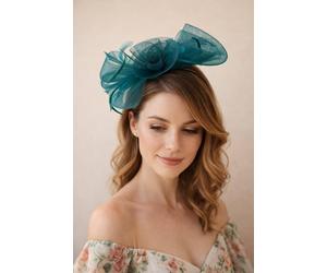 SVNX Women's Knot Feather Fascinator in Green SVNX Green One Size