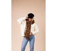 SVNX Women's Leopard Print Scarf in Brown SVNX Brown One Size
