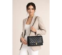 SVNX Women's Luxury Quilted Shoulder Handbag with Chain Strap in Black
