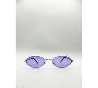 SVNX Women's Metal Oval Frame Sunglasses with Lilac Lenses in Purple SVNX Purple One Size