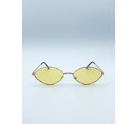 SVNX Women's Metal Oval Frame Sunglasses with Orange Lenses SVNX Orange One Size