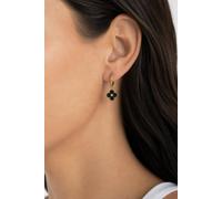 SVNX Women's Mini Clover Drop Hoop Earrings in Gold