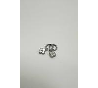 SVNX Women's Mini Clover Drop Hoop Earrings in Silver