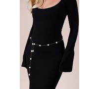 SVNX Women's Minimal Pearl Chain Belt In Gold SVNX Gold One Size