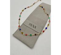 SVNX Women's Multicolour Oval Chain Necklace