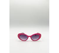 SVNX Women's Oval Cat-Eye Sunglasses in Hot Pink