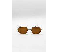 SVNX Women's Oval Geometric Metal Frame Sunglasses in Brown SVNX Brown One Size
