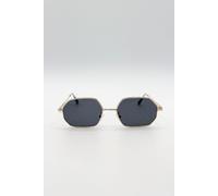 SVNX Women's Oval Geometric Metal Frame Sunglasses in Jet Black SVNX Jet Black One Size