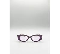 SVNX Women's Oval Rectangular Vintage Sunglasses in Purple