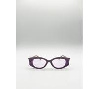 SVNX Women's Oval Rectangular Vintage Sunglasses in Purple SVNX Purple One Size