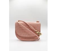 SVNX Women's Oval Shoulder Bag with chain detailing in Dusty Pink