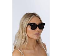 SVNX Women's Oversized Cat-Eye Sunglasses in Black