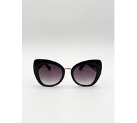SVNX Women's Oversized Cat-Eye Sunglasses in Black