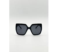 SVNX Women's Oversized Cateye Sunglasses with Diamante Detail in Black SVNX Black One Size