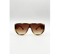 SVNX Women's Oversized Flat Top Spotty sunglasses in Brown SVNX Brown One Size