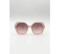 SVNX Women's Oversized Rounded Angular Sunglasses in Pink
