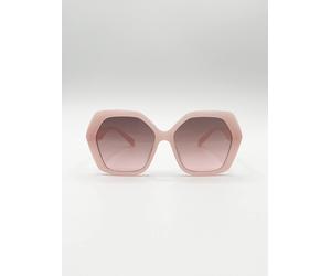 SVNX Women's Oversized Rounded Angular Sunglasses in Pink