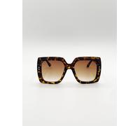 SVNX Women's Oversized Square Frame in Brown Tortoiseshell in Dark Brown SVNX Dark Brown One Size