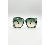 SVNX Women's Oversized Square Frame in Multi Print in Green