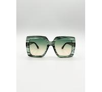 SVNX Women's Oversized Square Frame in Multi Print in Green SVNX Green One Size