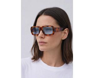 SVNX Women's Oversized Square Frame Sunglasses In Brown Stripe SVNX Brown One Size