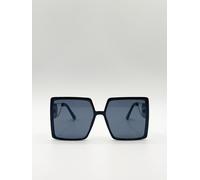 SVNX Women's Oversized square sunglasses with temple frame detail in Black SVNX Black One Size