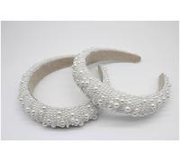SVNX Women's Pearl Headband with Assorted Sized Pearls Detailing in White