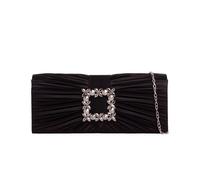 SVNX Women's Pleated Clutch with Crystal Embellishment in Royal Blue in Black SVNX Black One Size