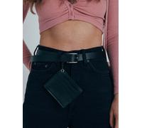 SVNX Women's PU Leather Belt with Dettachable Card Holder in Cream SVNX Cream One Size