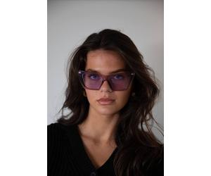SVNX Women's Purple Oversized Cateye Sunglasses