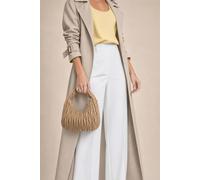 SVNX Women's Quilted Hobo Chain Shoulder Bag in Beige