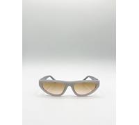 SVNX Women's Retro Oval Sunglasses in Light Grey SVNX Grey One Size