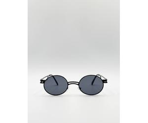 SVNX Women's Retro Round Sunglasses in Black