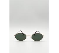 SVNX Women's Retro Round Sunglasses in Gold in Metallic Gold